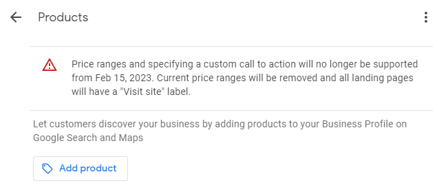 Google Business Profiles to stop allowing price ranges on products on February 15