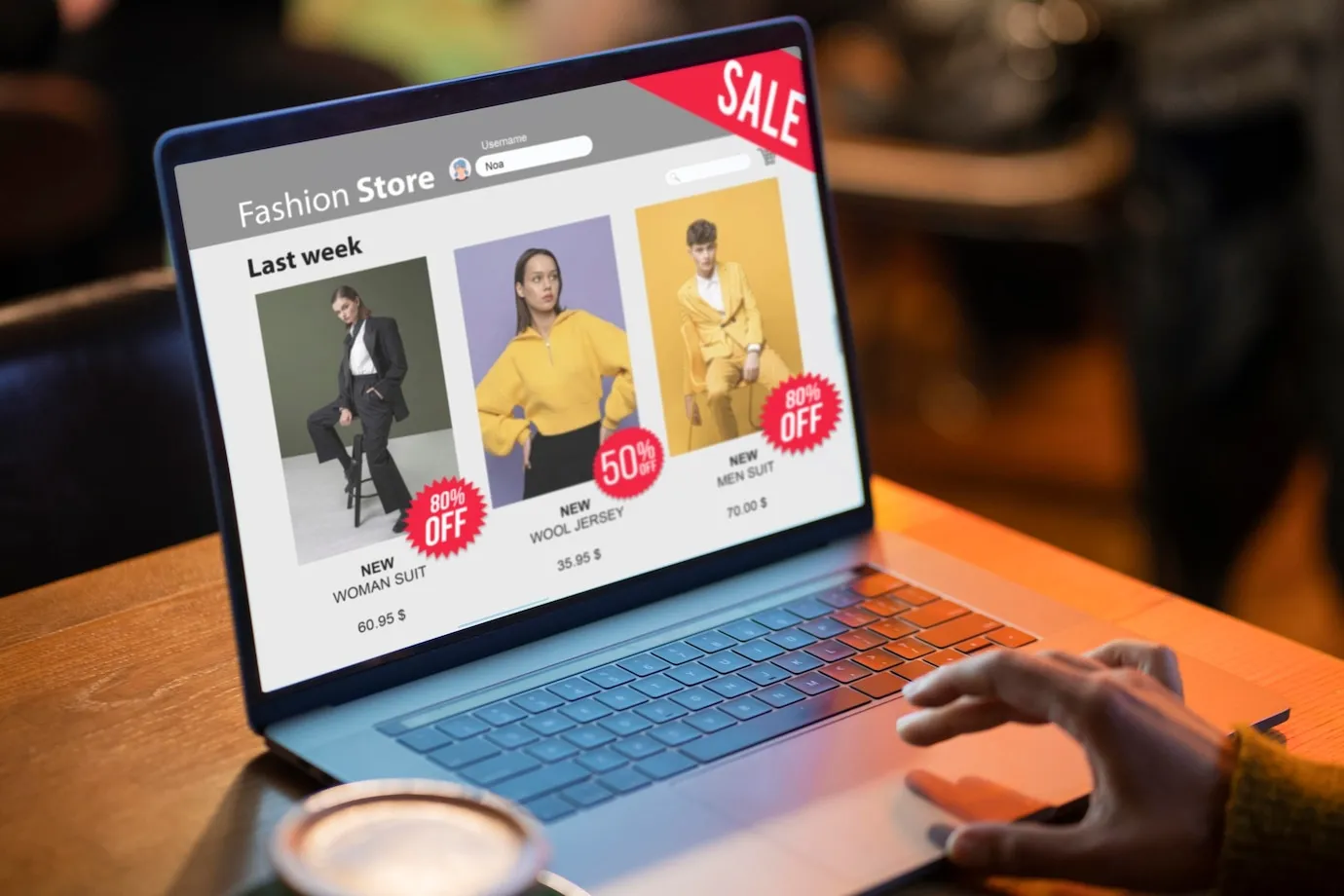 discount-shopping-season-with-sa a person exploring store to purchase products online