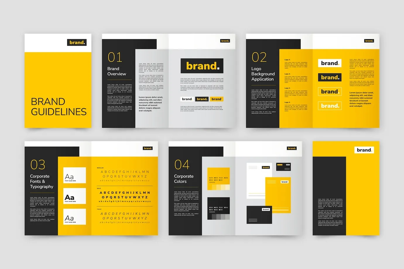 flat-design-brand-manual-brochur catalogue views