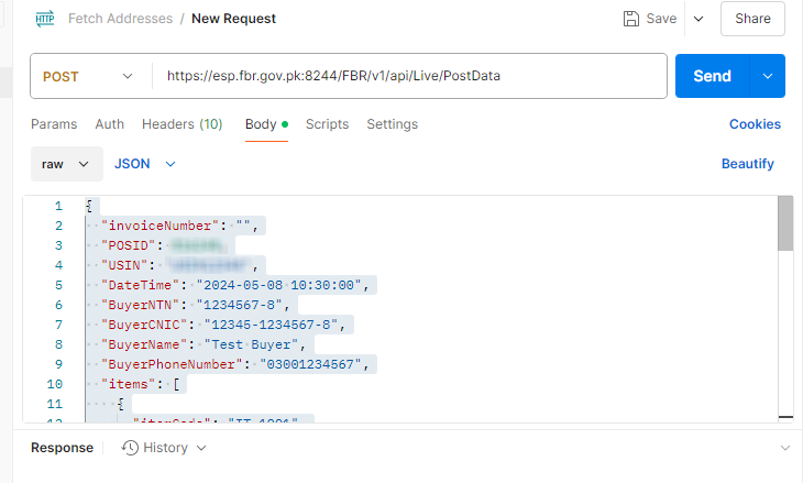 json body code 