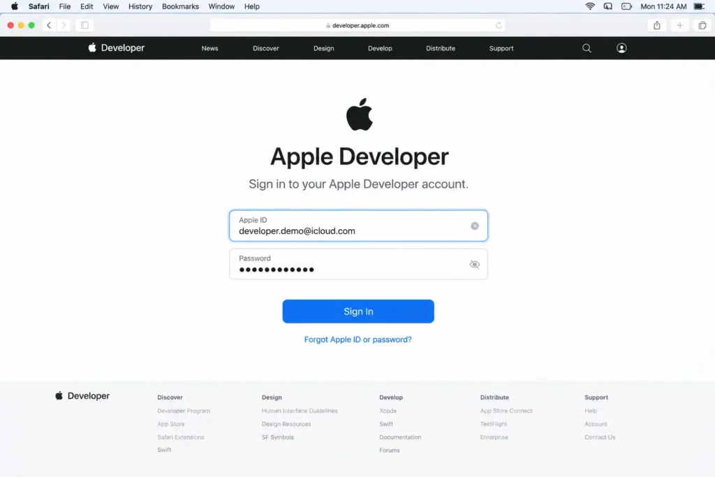 apple store individual developer account setup