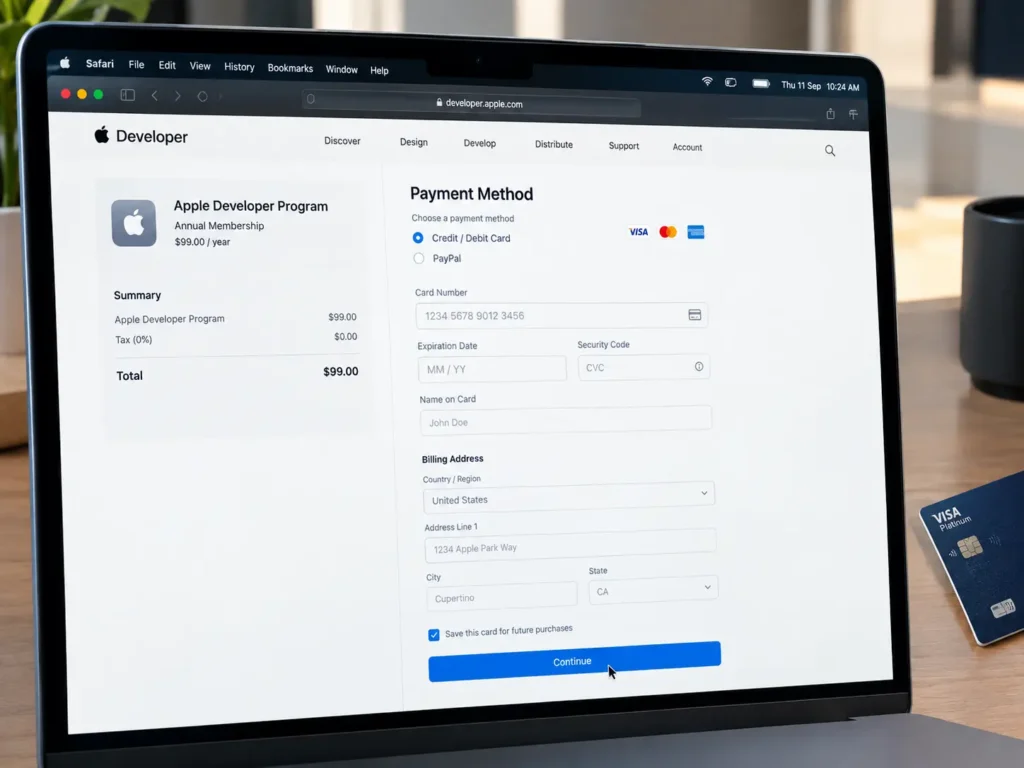 apple store individual developer account setup