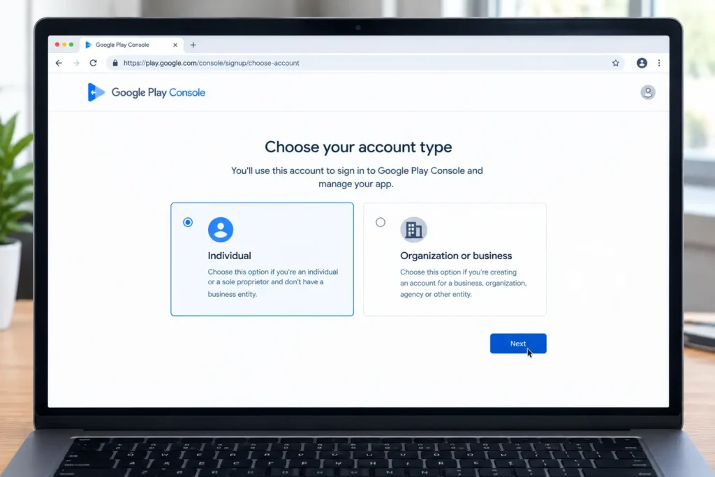 google play developer individual account setup